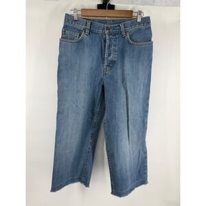 Abercrombie Fitch 1892 Premium Denim Cropped Jeans 30x30 Raw Hem Blue Wash